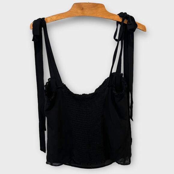 Reformation Blanca Smocked Tie Shoulder Tank Size 12 - Picture 5 of 7